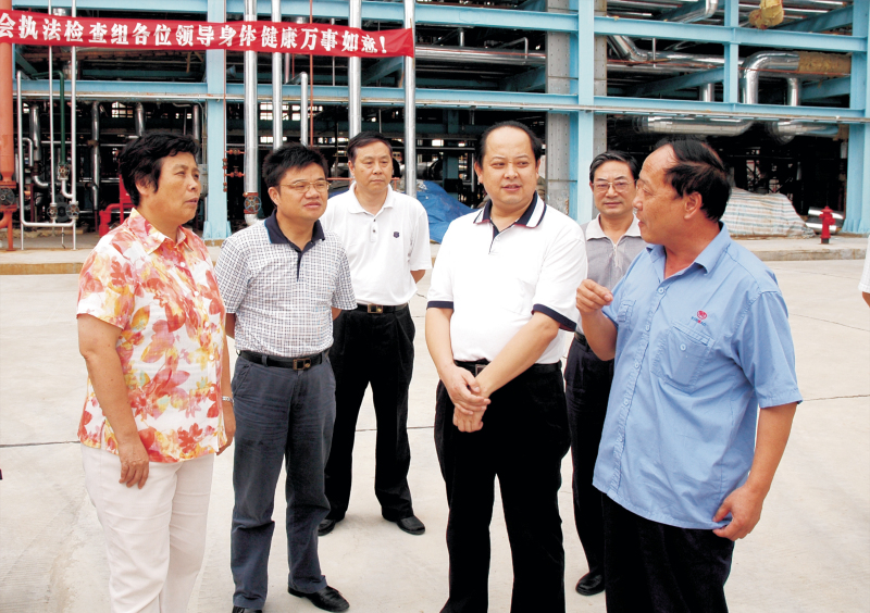 2008年9月10日，湖北省人大常委副主任蔣大國來公司，對公司《勞動合同法》實施情況進行檢查